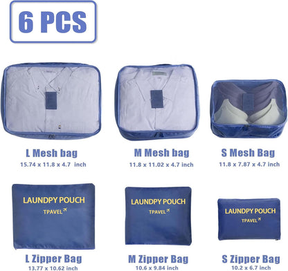 Packing Cubes Travel Essentials for Carry on Luggage Organizers Suitcase Travel Accessories (Navy Blue)