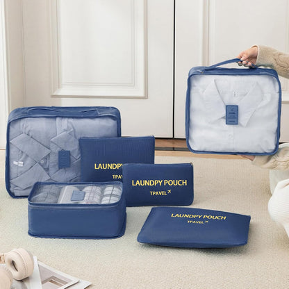Packing Cubes Travel Essentials for Carry on Luggage Organizers Suitcase Travel Accessories (Navy Blue)