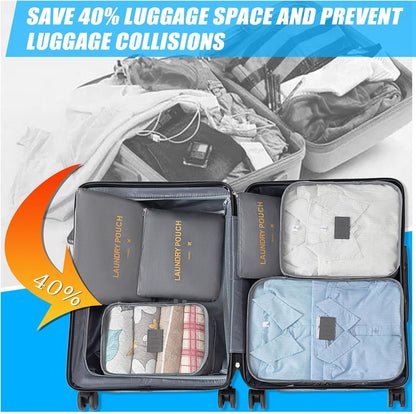 Packing Cubes Travel Essentials for Carry on Luggage Organizers Suitcase Travel Accessories (Navy Blue)