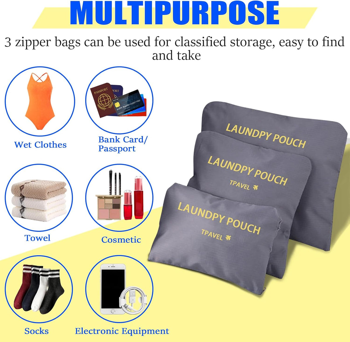 Packing Cubes Travel Essentials for Carry on Luggage Organizers Suitcase Travel Accessories (Navy Blue)