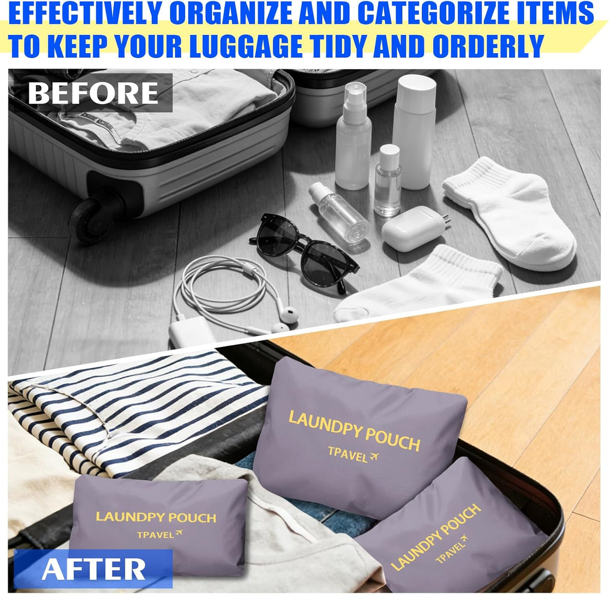 Packing Cubes Travel Essentials for Carry on Luggage Organizers Suitcase Travel Accessories (Navy Blue)