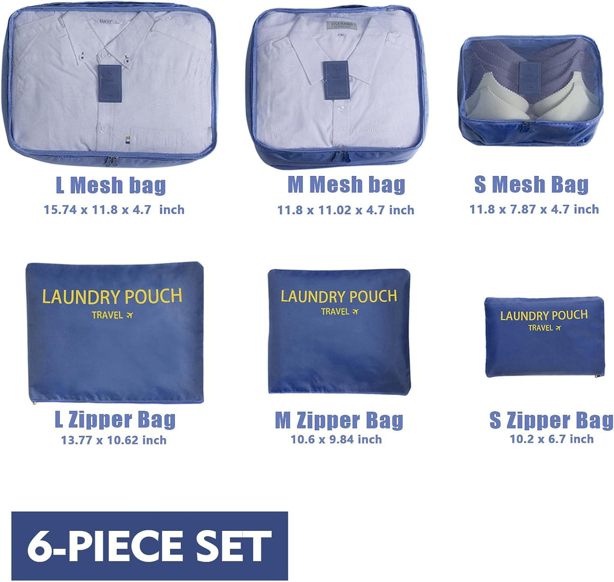 Packing Cubes Travel Essentials for Carry on Luggage Organizers Suitcase Travel Accessories (Navy Blue)