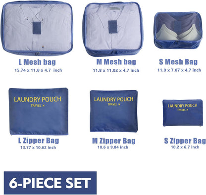Packing Cubes Travel Essentials for Carry on Luggage Organizers Suitcase Travel Accessories (Navy Blue)