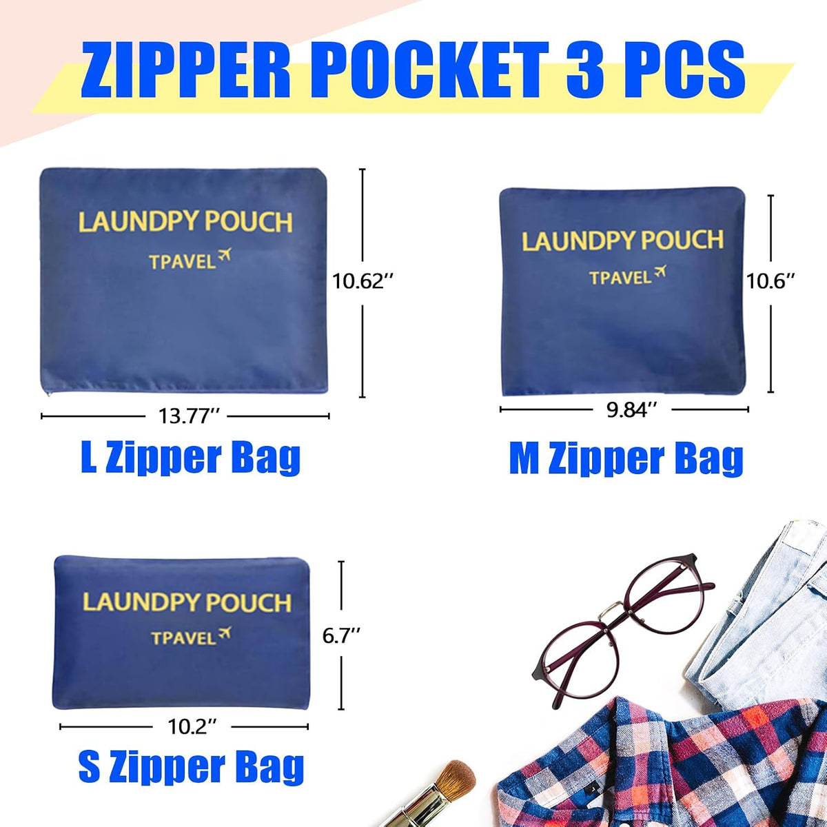 Packing Cubes Travel Essentials for Carry on Luggage Organizers Suitcase Travel Accessories (Navy Blue)