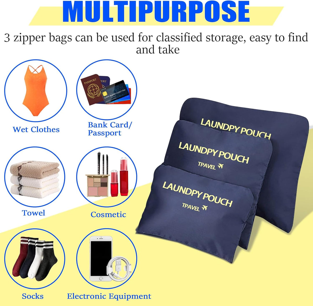 Packing Cubes Travel Essentials for Carry on Luggage Organizers Suitcase Travel Accessories (Navy Blue)