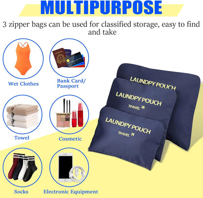 Packing Cubes Travel Essentials for Carry on Luggage Organizers Suitcase Travel Accessories (Navy Blue)