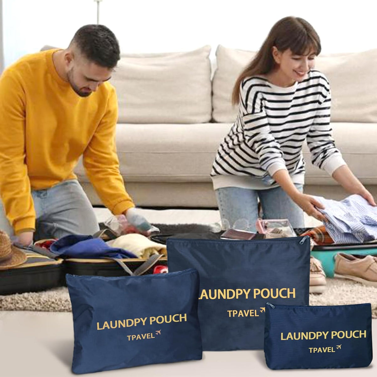 Packing Cubes Travel Essentials for Carry on Luggage Organizers Suitcase Travel Accessories (Navy Blue)