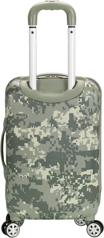 Safari Hardside Spinner Wheel Luggage, Blue Leopard, Carry-On 20-Inch