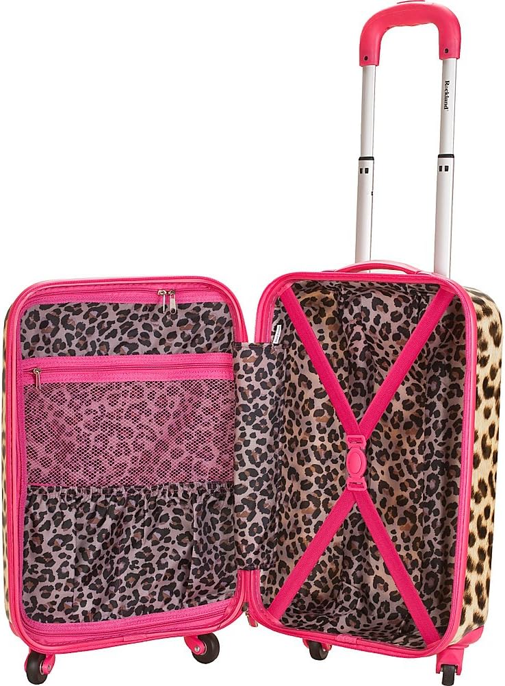 Safari Hardside Spinner Wheel Luggage, Blue Leopard, Carry-On 20-Inch