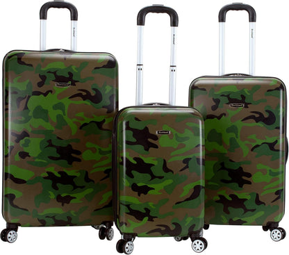 Safari Hardside Spinner Wheel Luggage, Blue Leopard, Carry-On 20-Inch