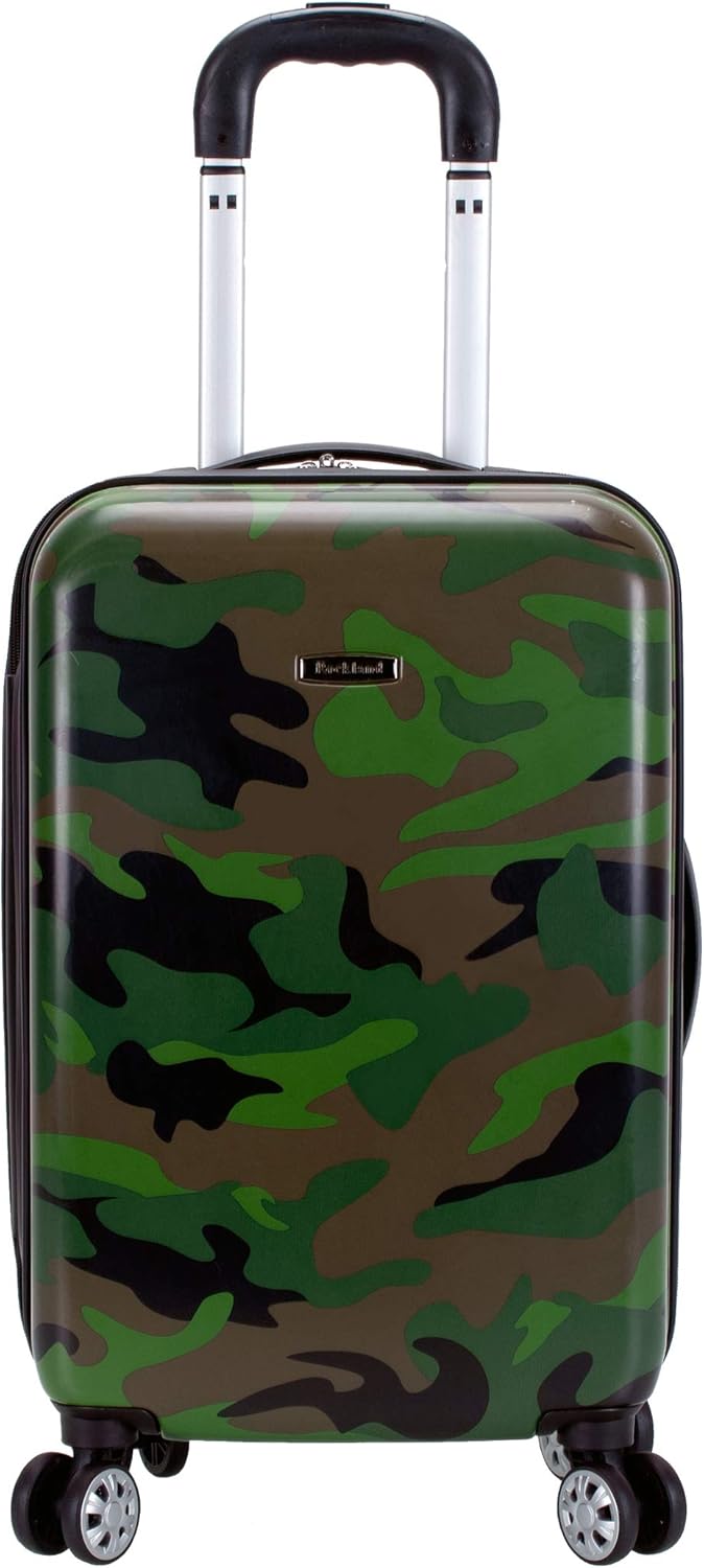 Safari Hardside Spinner Wheel Luggage, Blue Leopard, Carry-On 20-Inch