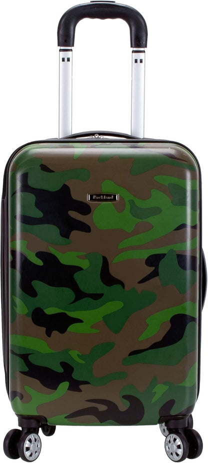 Safari Hardside Spinner Wheel Luggage, Blue Leopard, Carry-On 20-Inch