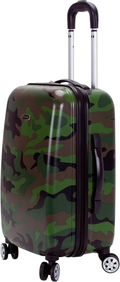 Safari Hardside Spinner Wheel Luggage, Blue Leopard, Carry-On 20-Inch
