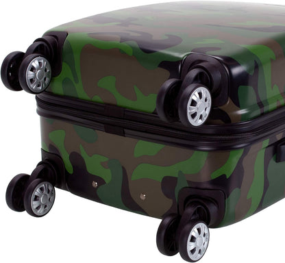 Safari Hardside Spinner Wheel Luggage, Blue Leopard, Carry-On 20-Inch