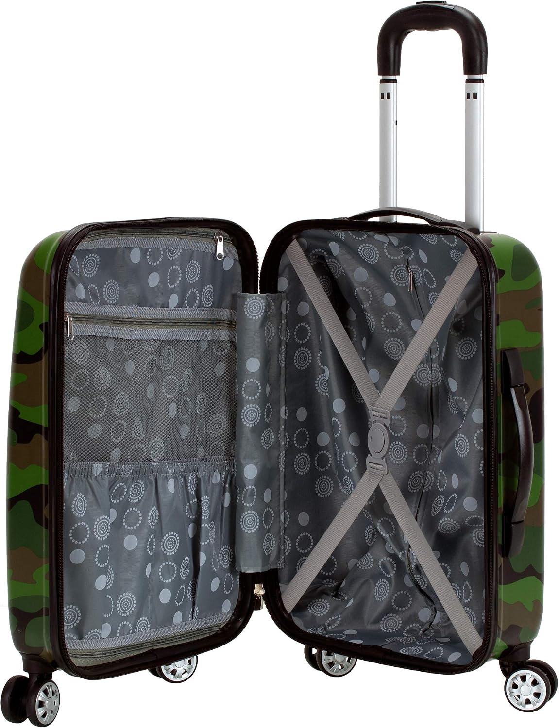 Safari Hardside Spinner Wheel Luggage, Blue Leopard, Carry-On 20-Inch
