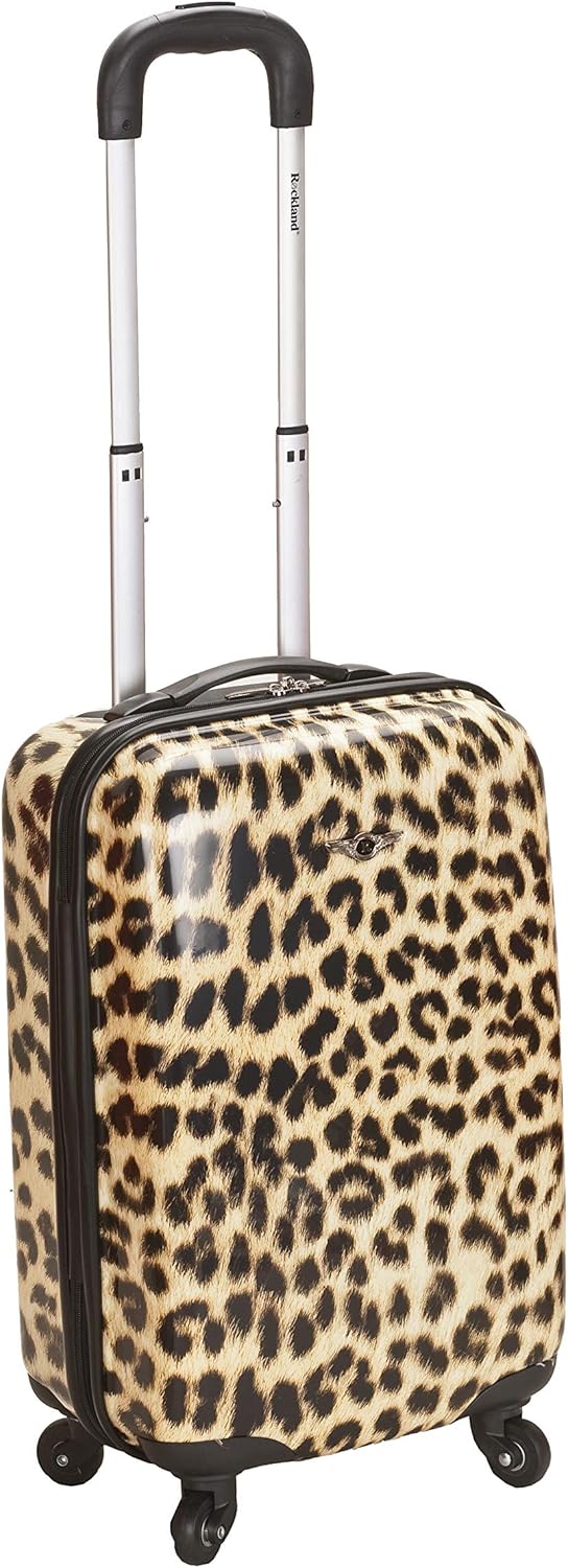 Safari Hardside Spinner Wheel Luggage, Blue Leopard, Carry-On 20-Inch