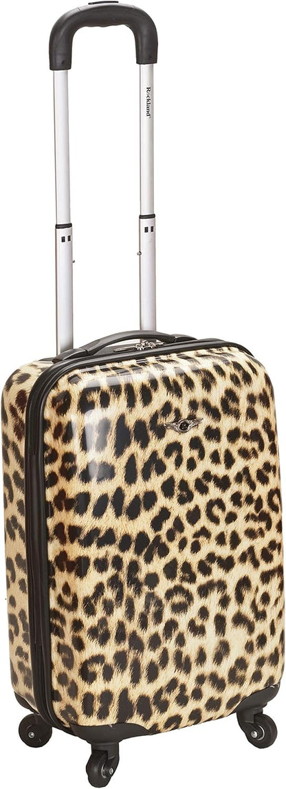 Safari Hardside Spinner Wheel Luggage, Blue Leopard, Carry-On 20-Inch