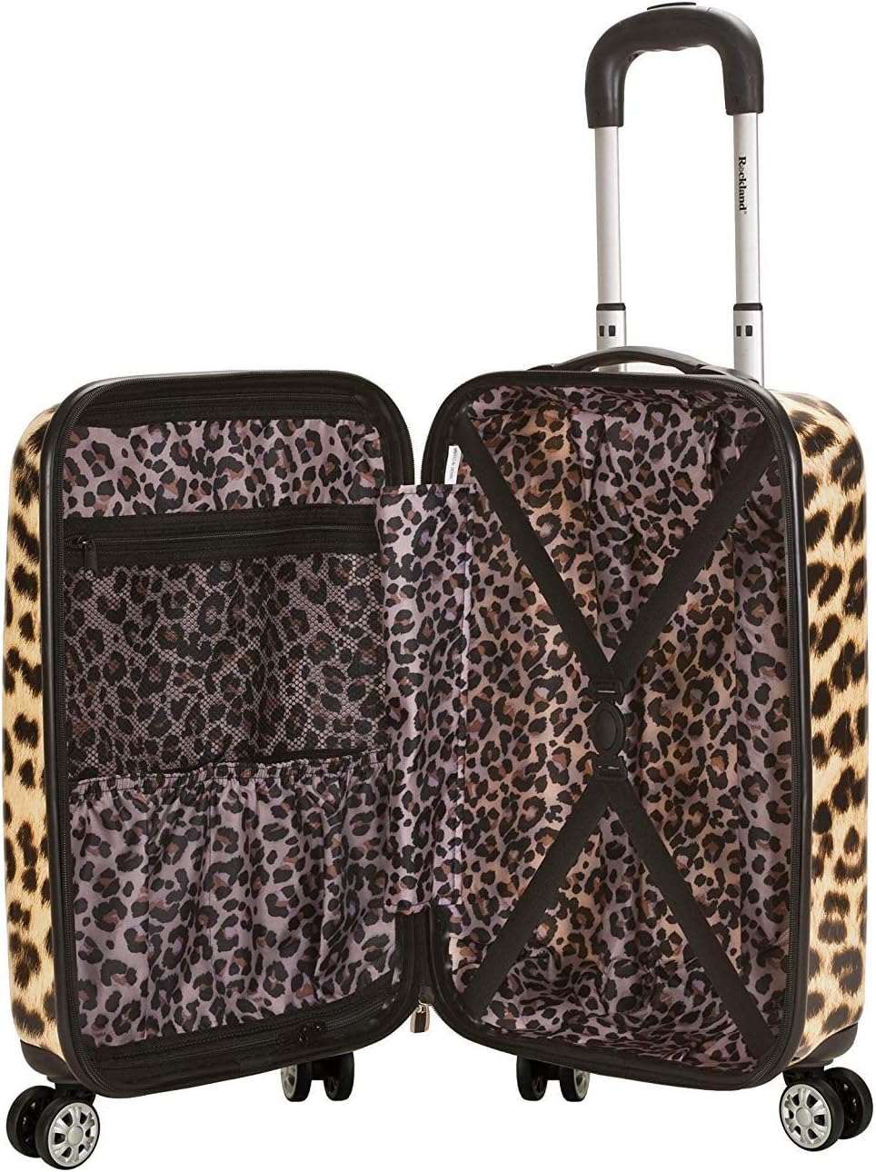 Safari Hardside Spinner Wheel Luggage, Blue Leopard, Carry-On 20-Inch
