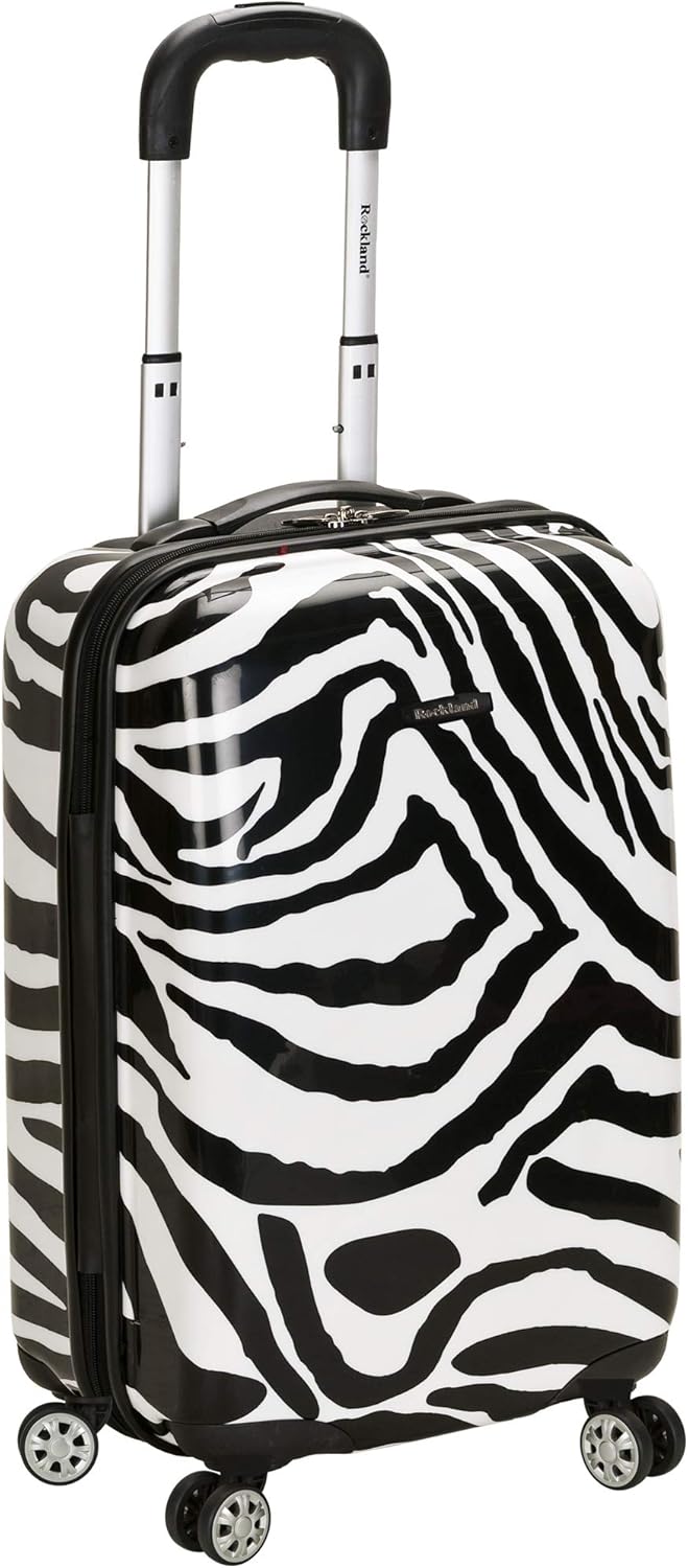 Safari Hardside Spinner Wheel Luggage, Blue Leopard, Carry-On 20-Inch