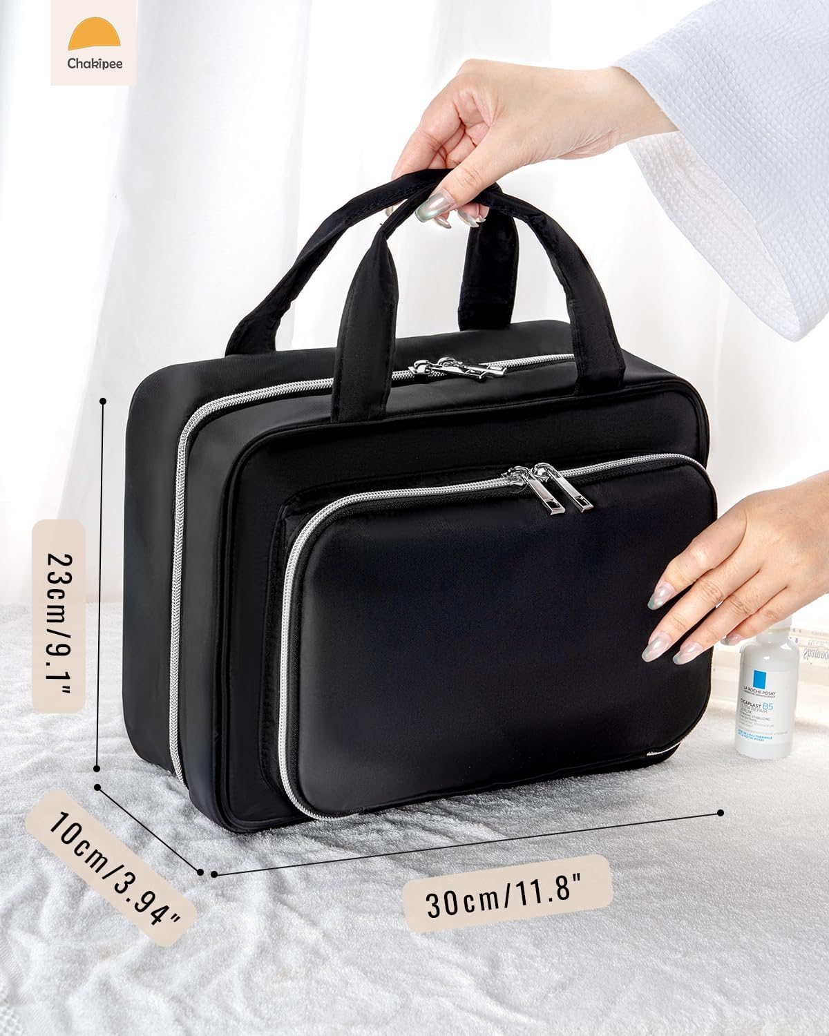 Travel Hanging Toiletry Bag for Women - Waterproof Cosmetic Organizer with Clear Window, Lightweight Bathroom Bags for Essentials, Makeup, Shampoo, Toiletries Pink, Medium