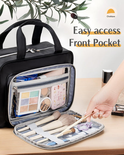 Travel Hanging Toiletry Bag for Women - Waterproof Cosmetic Organizer with Clear Window, Lightweight Bathroom Bags for Essentials, Makeup, Shampoo, Toiletries Pink, Medium