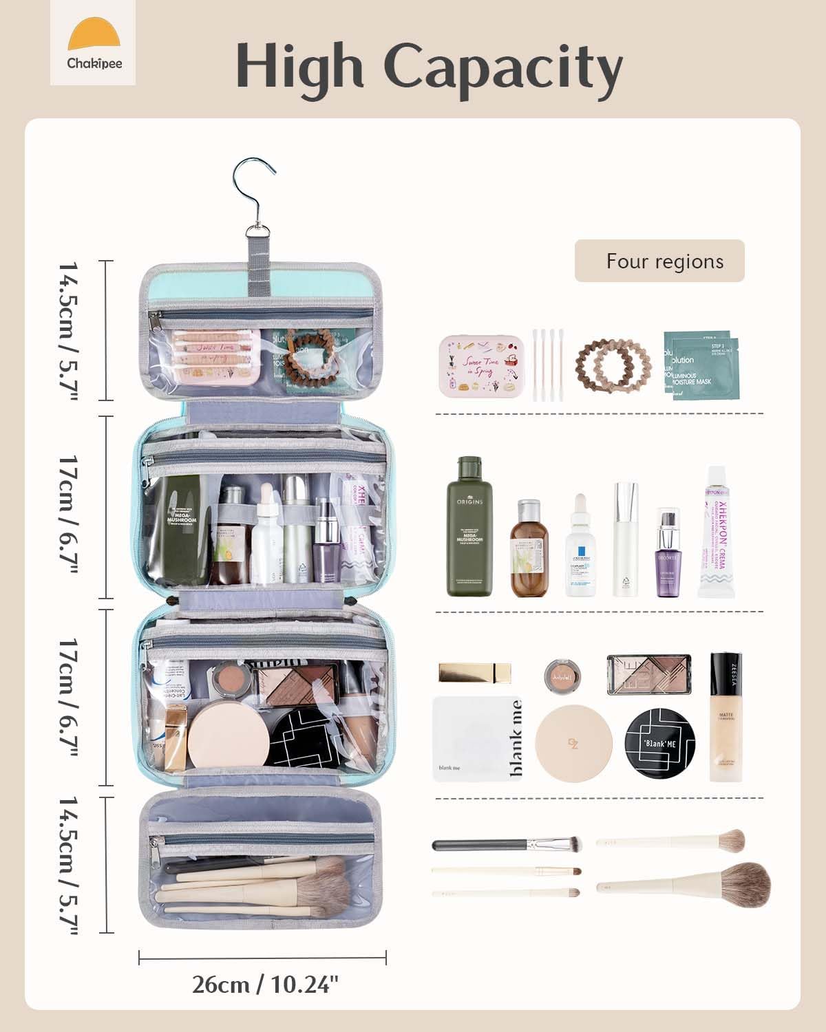 Travel Hanging Toiletry Bag for Women - Waterproof Cosmetic Organizer with Clear Window, Lightweight Bathroom Bags for Essentials, Makeup, Shampoo, Toiletries Pink, Medium