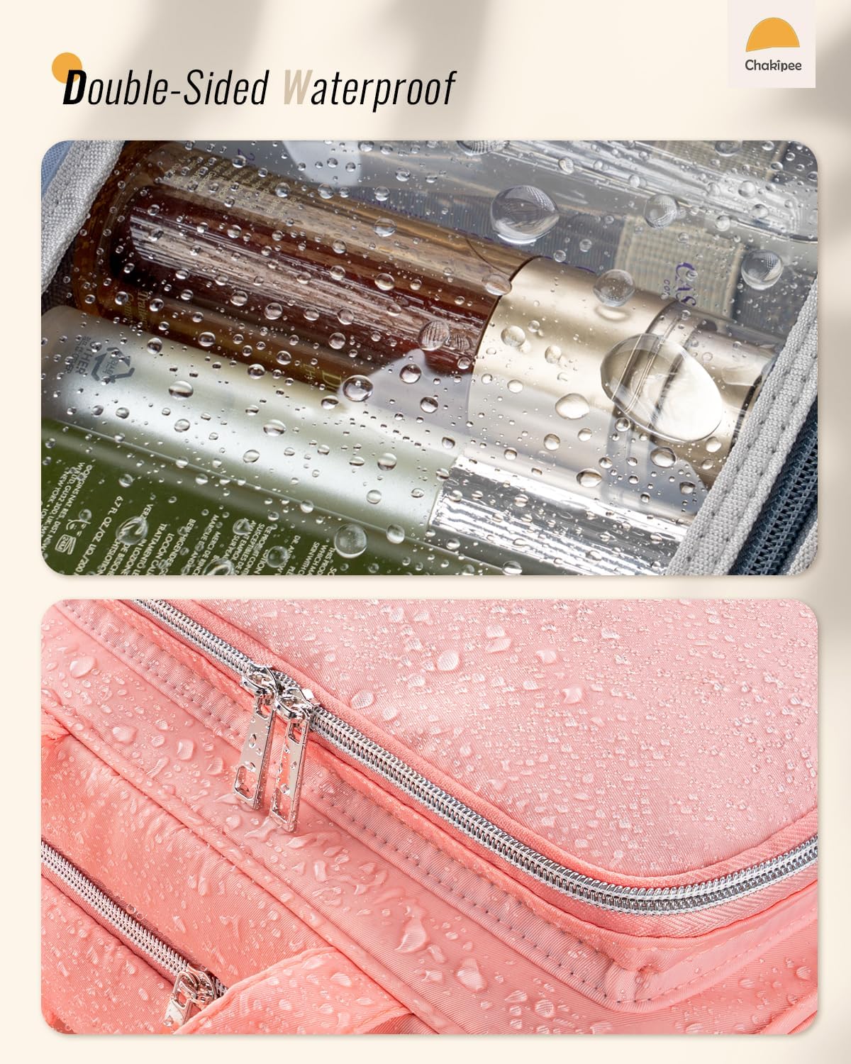 Travel Hanging Toiletry Bag for Women - Waterproof Cosmetic Organizer with Clear Window, Lightweight Bathroom Bags for Essentials, Makeup, Shampoo, Toiletries Pink, Medium