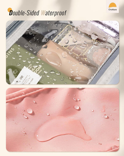 Travel Hanging Toiletry Bag for Women - Waterproof Cosmetic Organizer with Clear Window, Lightweight Bathroom Bags for Essentials, Makeup, Shampoo, Toiletries Pink, Medium