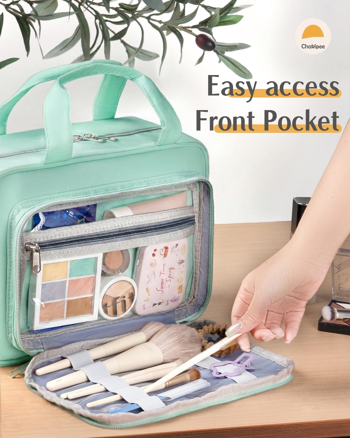 Travel Hanging Toiletry Bag for Women - Waterproof Cosmetic Organizer with Clear Window, Lightweight Bathroom Bags for Essentials, Makeup, Shampoo, Toiletries Pink, Medium