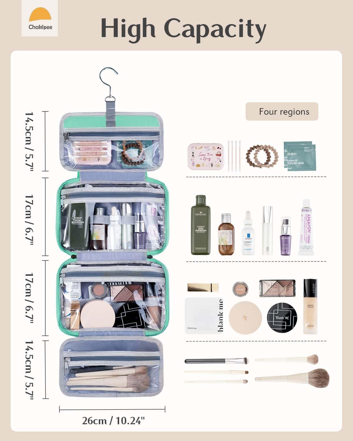 Travel Hanging Toiletry Bag for Women - Waterproof Cosmetic Organizer with Clear Window, Lightweight Bathroom Bags for Essentials, Makeup, Shampoo, Toiletries Pink, Medium