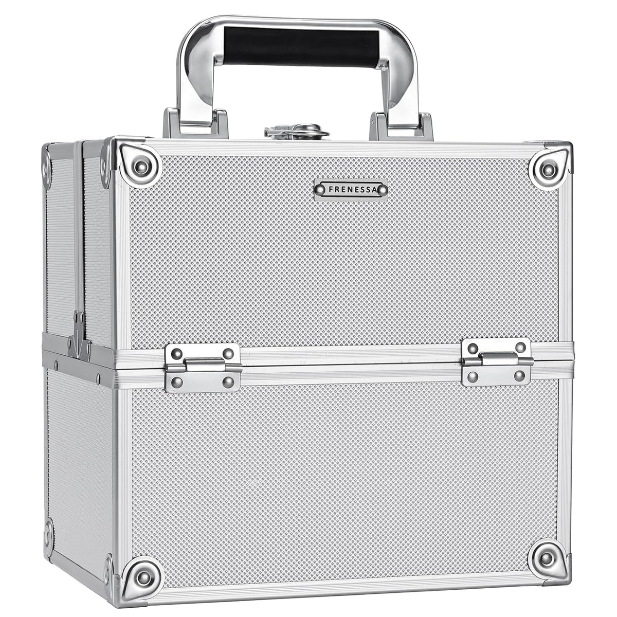Makeup Train Case Cosmetic Box Portable Makeup Case Organizer 4 Trays Travel Case Storage with Dividers Lockable for Make up Artist Crafter Nail Kits Tools Black Floral