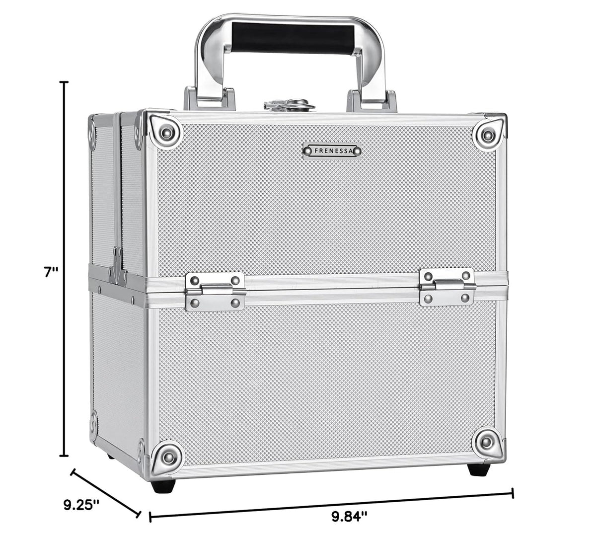 Makeup Train Case Cosmetic Box Portable Makeup Case Organizer 4 Trays Travel Case Storage with Dividers Lockable for Make up Artist Crafter Nail Kits Tools Black Floral