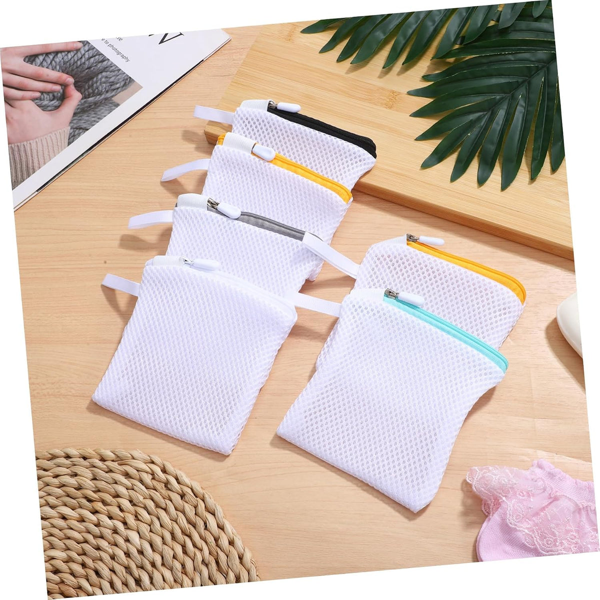 6pcs Mesh Laundry Bags Set for Washing Machine Protect Delicate Garments Travel Organizer Multi-functional Storage for Clothes and Underwear