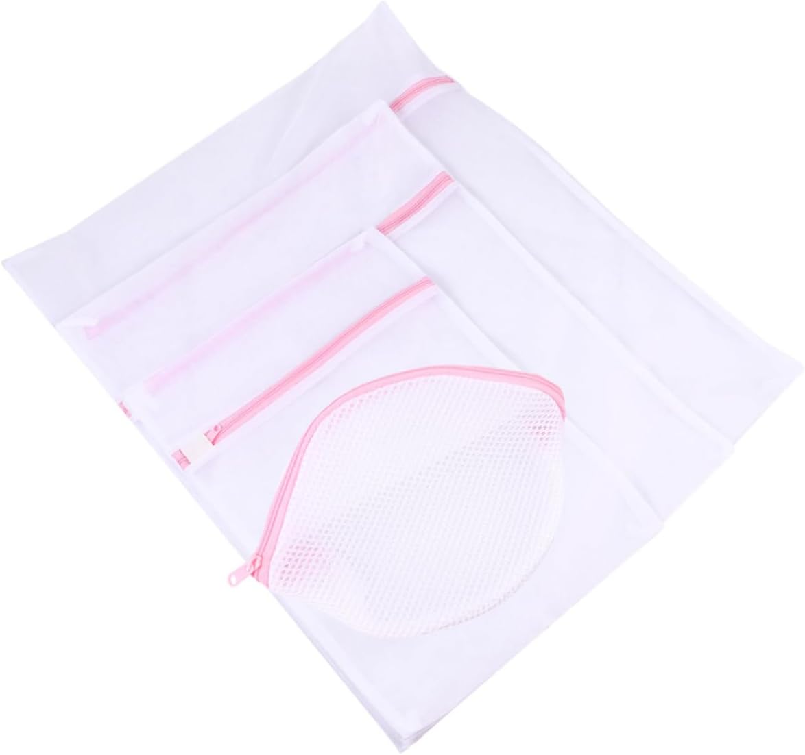 4pcs Fine Mesh Laundry Bags Set for Delicates Bra Washing Bag with Drawstring Closure Reusable Net Washing for Travel and Home Use Protective Underwear Laundry Organizer