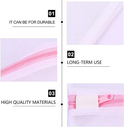 4pcs Fine Mesh Laundry Bags Set for Delicates Bra Washing Bag with Drawstring Closure Reusable Net Washing for Travel and Home Use Protective Underwear Laundry Organizer