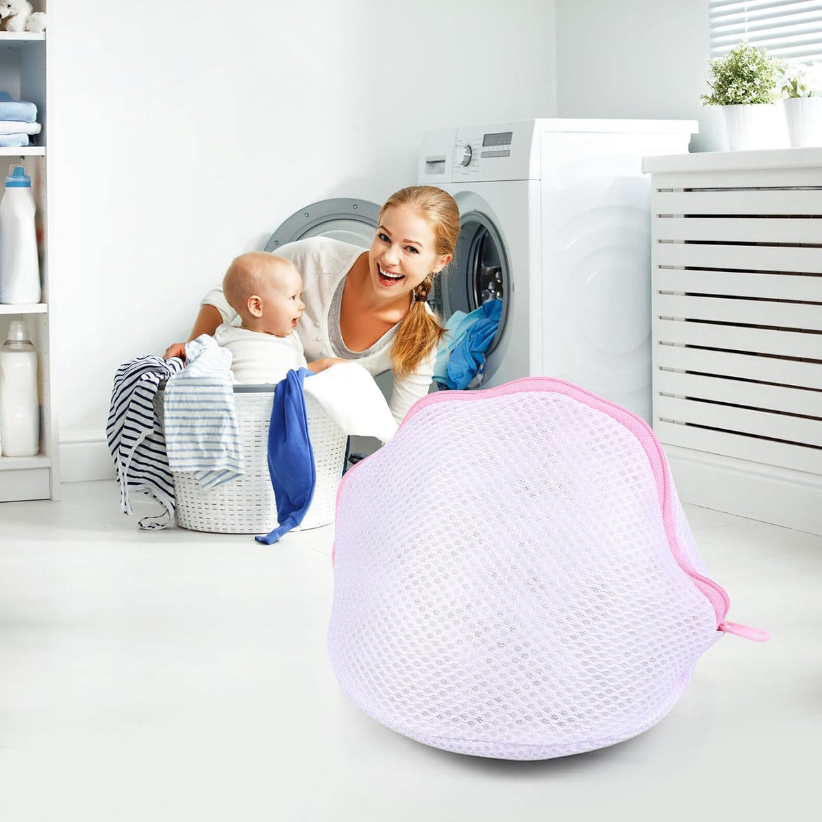 4pcs Fine Mesh Laundry Bags Set for Delicates Bra Washing Bag with Drawstring Closure Reusable Net Washing for Travel and Home Use Protective Underwear Laundry Organizer