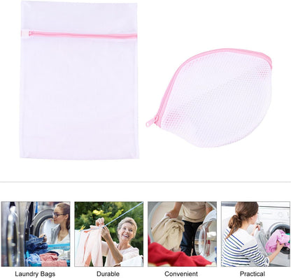 4pcs Fine Mesh Laundry Bags Set for Delicates Bra Washing Bag with Drawstring Closure Reusable Net Washing for Travel and Home Use Protective Underwear Laundry Organizer