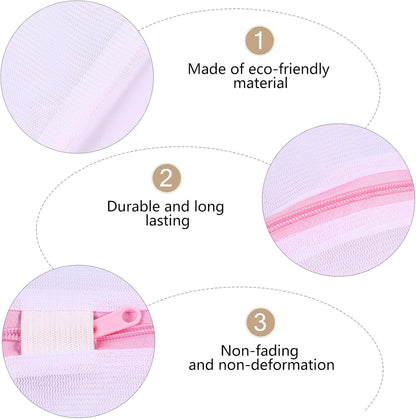 4pcs Fine Mesh Laundry Bags Set for Delicates Bra Washing Bag with Drawstring Closure Reusable Net Washing for Travel and Home Use Protective Underwear Laundry Organizer