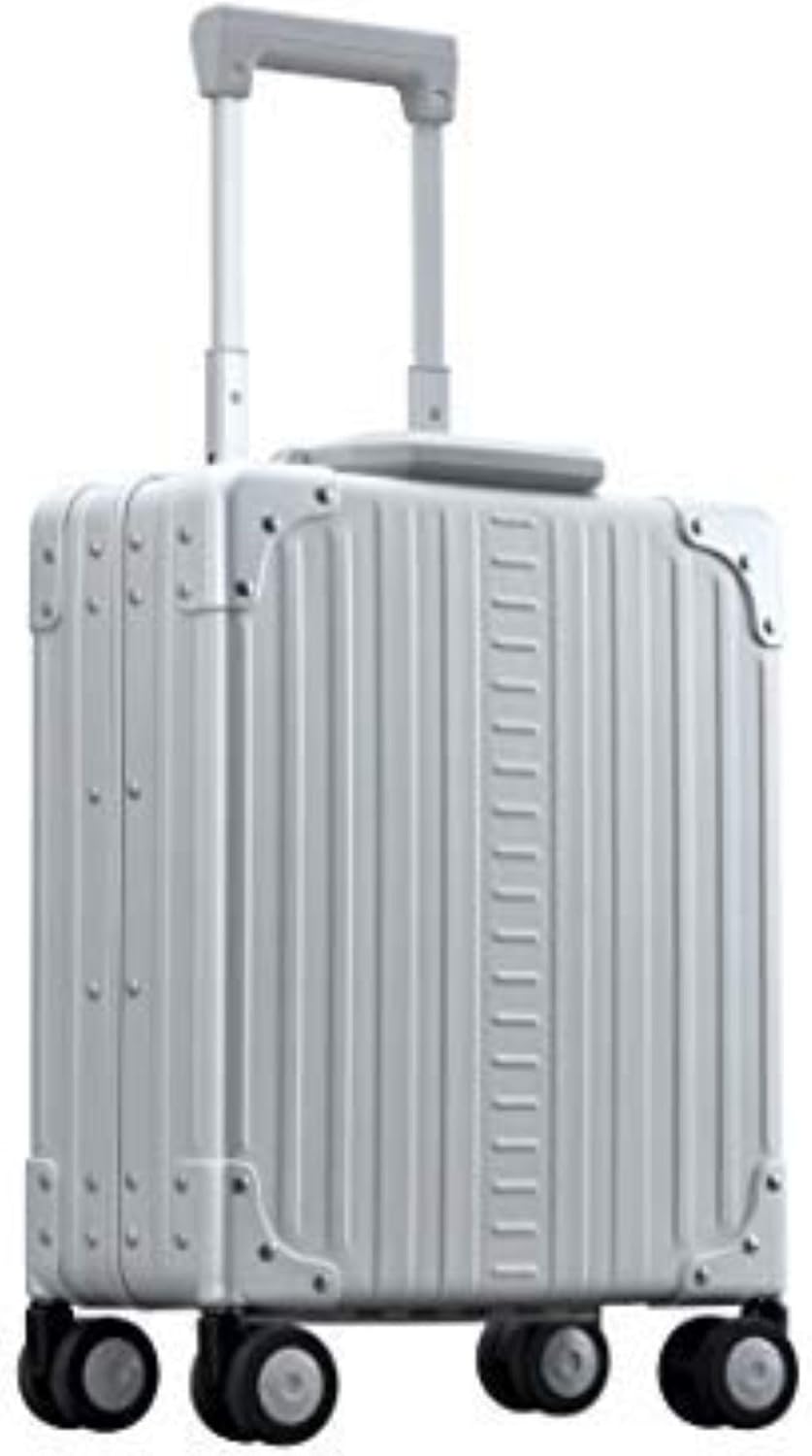 All Aluminum Lightweight 16" Premium Vertical Underseat Carry-on Luggage - Business Briefcase with Wheels - Hardshell Suitcase