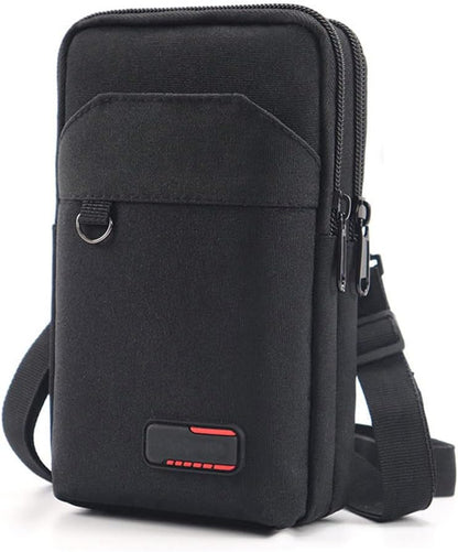 Travel Cell Phone Pouch Belt Pouch, Phone Holster Crossbody Bag with Shoulder Strap for iPhone Case Holder for Hand with Neck Lanyard Smartphone Walking Passport Wallet (Blue A)