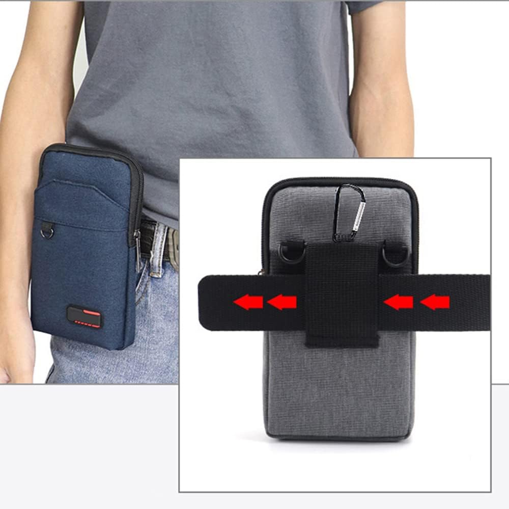 Travel Cell Phone Pouch Belt Pouch, Phone Holster Crossbody Bag with Shoulder Strap for iPhone Case Holder for Hand with Neck Lanyard Smartphone Walking Passport Wallet (Blue A)