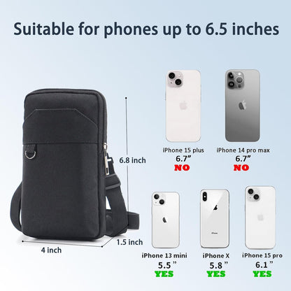 Travel Cell Phone Pouch Belt Pouch, Phone Holster Crossbody Bag with Shoulder Strap for iPhone Case Holder for Hand with Neck Lanyard Smartphone Walking Passport Wallet (Blue A)