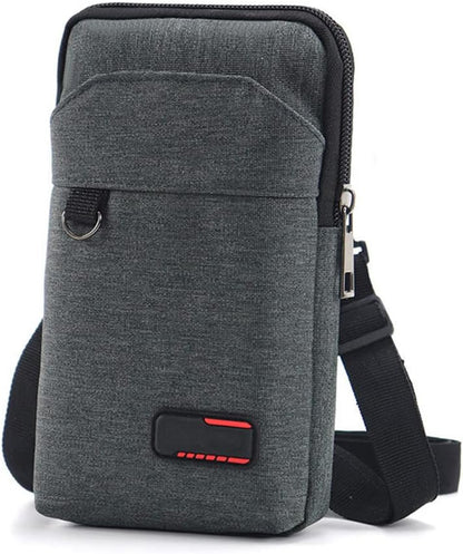 Travel Cell Phone Pouch Belt Pouch, Phone Holster Crossbody Bag with Shoulder Strap for iPhone Case Holder for Hand with Neck Lanyard Smartphone Walking Passport Wallet (Blue A)