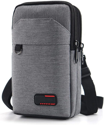 Travel Cell Phone Pouch Belt Pouch, Phone Holster Crossbody Bag with Shoulder Strap for iPhone Case Holder for Hand with Neck Lanyard Smartphone Walking Passport Wallet (Blue A)