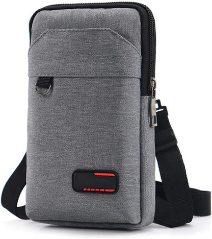 Travel Cell Phone Pouch Belt Pouch, Phone Holster Crossbody Bag with Shoulder Strap for iPhone Case Holder for Hand with Neck Lanyard Smartphone Walking Passport Wallet (Blue A)