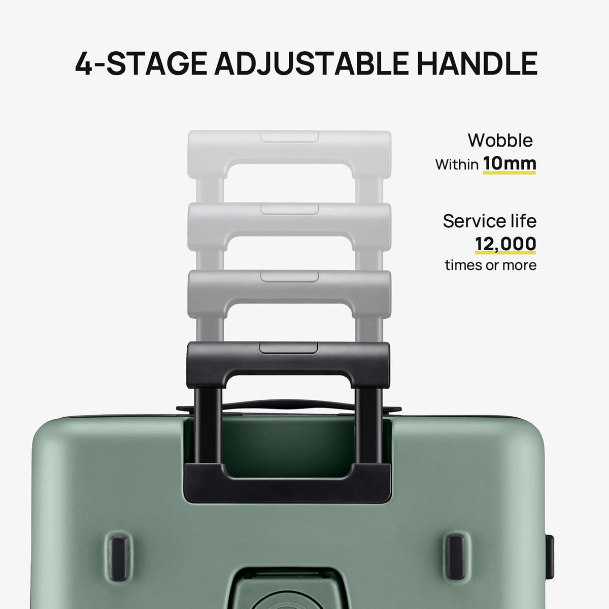 Carry On Luggage 22X14X9 Airline Approved with Front Pocket, 20 Inch Luggage with Front Compartment, Expandable, Double Spinner Wheels, Hardsided PC, TSA Lock (Cool Grey, Seine Max)