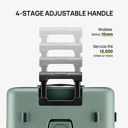 Carry On Luggage 22X14X9 Airline Approved with Front Pocket, 20 Inch Luggage with Front Compartment, Expandable, Double Spinner Wheels, Hardsided PC, TSA Lock (Cool Grey, Seine Max)