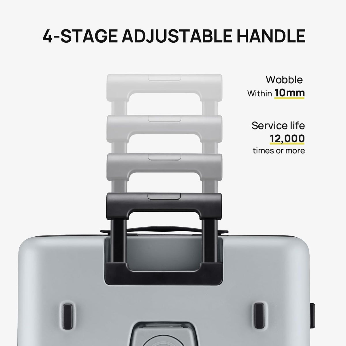 Carry On Luggage 22X14X9 Airline Approved with Front Pocket, 20 Inch Luggage with Front Compartment, Expandable, Double Spinner Wheels, Hardsided PC, TSA Lock (Cool Grey, Seine Max)