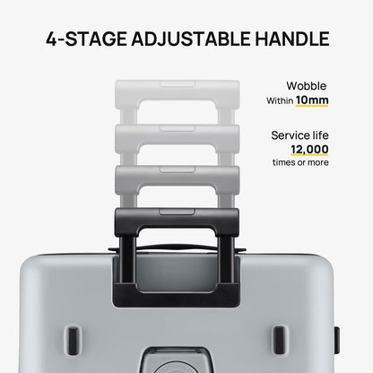 Carry On Luggage 22X14X9 Airline Approved with Front Pocket, 20 Inch Luggage with Front Compartment, Expandable, Double Spinner Wheels, Hardsided PC, TSA Lock (Cool Grey, Seine Max)