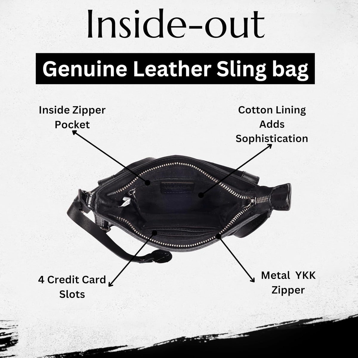 Genuine Italian Leather Small Crossbody Sling Bag RFID Protected Trendy Casual Office with Adjustable Strap